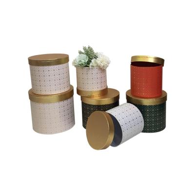 China Recycled Materials Ready To Ship Factory 3pcs Fashion Paper Flower Box Custom Tubes Paperboard Round Round Paper Box For Flower for sale