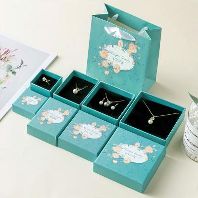 China Recycled Materials Personalized Drawer Cardboard Gift Box Small Paper Jewelry Box Jewelry Packaging For Earrings Necklace Bracelet for sale