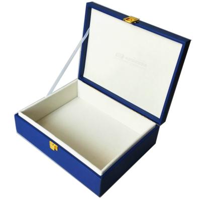 China Customized Royal Blue Handmade Waist Insert Medal Trophy Coin Collection Commemorative Gift Box for sale