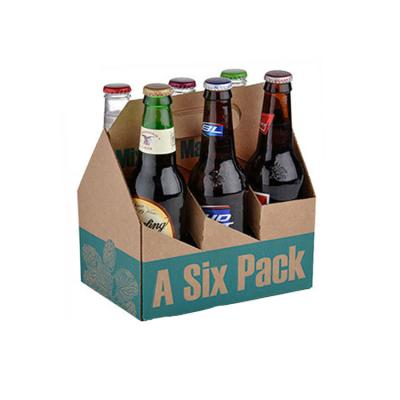 China Recyclable Folding Custom Printed Cardboard 4/6/8 Pack Beer Bottle Wine Carrier Packaging Box for sale