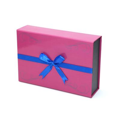 China Recycled Small Gift Cardboard Materials Luxury Fashion Luxury Storage Foldable Box With Ribbon for sale