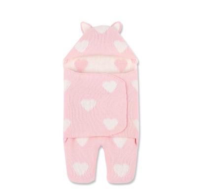 China Antibacterial Cute Pink Baby Sleeping Bag Wool Knitting Keep Newborn Baby Warm for sale