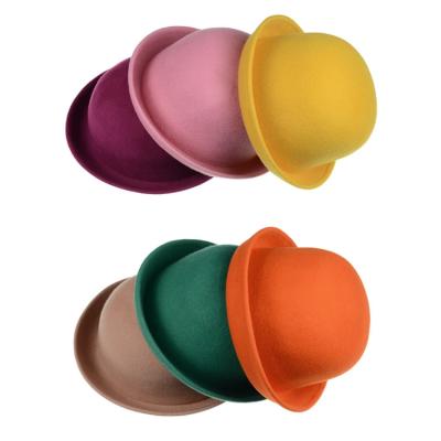 China Best Selling Custom Logo Cap Bowler Color Plain Picture Round Lid Felt Hats For Wholesale for sale