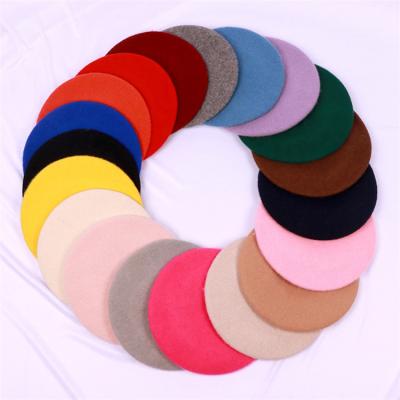 China Simple Pure Image Color Hot Sale Church Children Fashion Woolen Beret Decorative Hats for sale