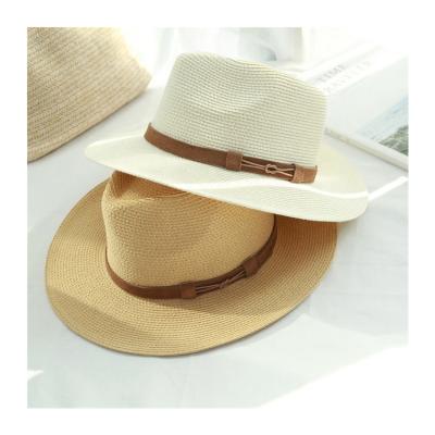 China Wholesale Picture Sun Hats Beach Papper Straw Fedora Hat Men Panama for sale