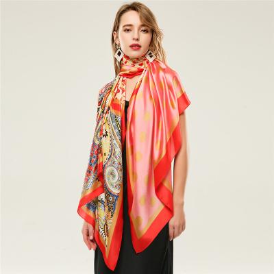 China Long 2021 Designer Print Fashion Women Scarf Summer Shawl Printed Silk Scarves for sale