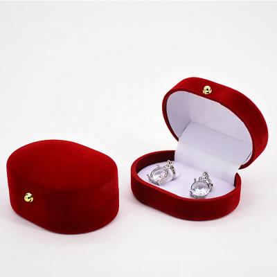 China Handmade Oval Jewelry Box Earring Packaging Luxury Velvet Jewelry Packaging Boxes Earring Box for sale