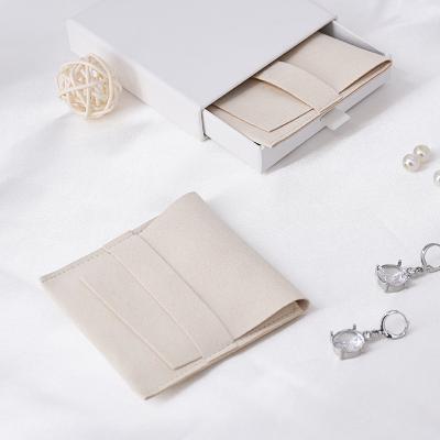 China Luxury Ring Necklace Set Cotton White Gift Pouch Jewelry Packaging Box And Bag Eco-Friendly Drawer Paper Box for sale