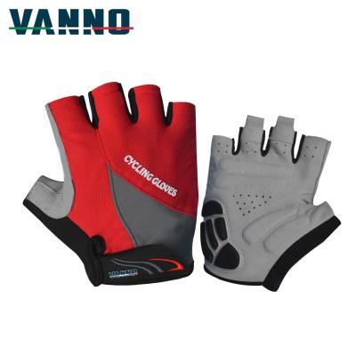 China VANNO Men Wear Resistant Sports Half Finger Anti Slip Gel Protection Motorcycle MTB Road Bike Cool Fingerless Gloves Cycle Gloves USA for sale