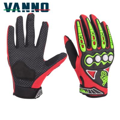 China VANNO Hard Knuckle Wear Resistant Motorcycle Long Finger Gloves Cycling Motorbike ATV Hunting Mesh Motorcycle Riding Gloves for sale