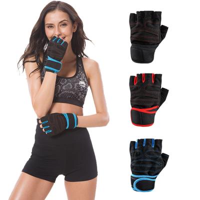 China Firm Grip VANNO Wrist Wrap Sports Exercise Half Finger Gym Gloves Weight Lifting Bodybuilding Fitness Gloves Men for sale