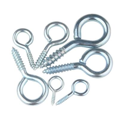 China Oval Plating Nail Ring Hook Pins Zinc Self Drilling Hook Screw Sheep Eye Pins For Curtain Hanger Lamp Screw Hook Sheep Eye Nails for sale