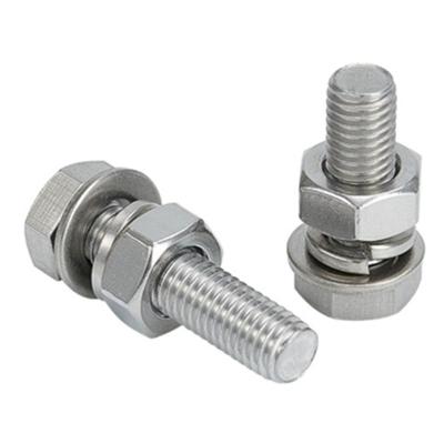 China Connection stainless steel din933 304 hex bolt with nut and washer for sale