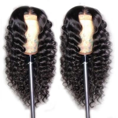 China right & Unprocessed Wavy Brazilian Hair OEM Vendors Water Wave Virgin Cuticle Aligned Full Lace Human Hair Wig 100% Swiss for sale