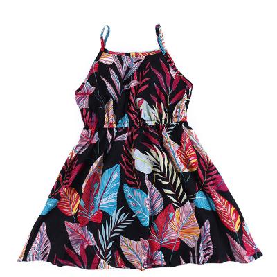 China European and American girls breathable skirt Hawaiian suspender skirt summer beach skirt large print swing suspender dress for sale