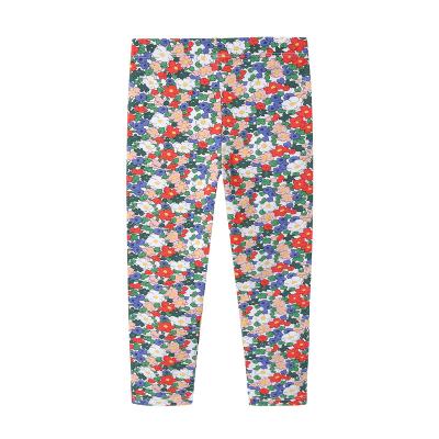 China 2021 Breathable springs and autumn new printed flowers girls leggings children's long pants children's clothing for sale