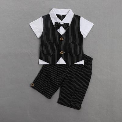 China Boys Style Smart Casual Gentlemen's Shorts Sleeve Children Kids Clothing Set Baby Suit Set For Boys for sale