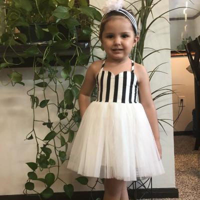 China RTS FLODR50 Breathable Clearance Girls Dresses Striped Halter Wedding Party Birthday Shorts Tulle Girls Clothes for sale