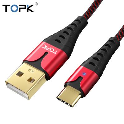 China 3A Fast Shipping TOPK 1M Super Fast Charging Free Aluminum 3A AN83 3A Usb Data 1 Meter To Micro Usb Cables for sale