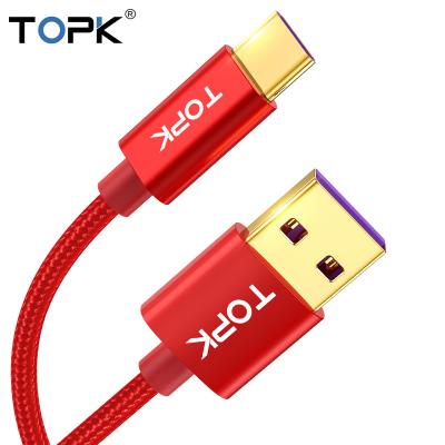 China 5A Free Shipping TOPK 1M Gold Plated Usb AN11 5A Fast Charging Magnetic Charging Cable Branded Type C Usb Cable for sale