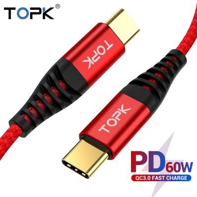 China Free Shipping TOPK 1M Palladium AP42 Aluminum Cable Fast Charging Multi Function Usb Data 3A Fast Charging 3A Type C Cable for sale