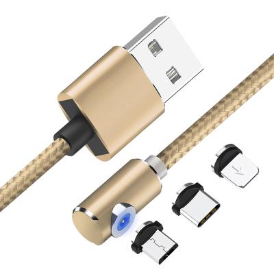 China With magnetic +Strong +360Â LED indicator; ° Custom Logo AM51 2M 360 Rotation USB C Charging Cable 90 Degree LED USB Magnetic Right Angle Strong Magnetic Micro Type C Cable for sale