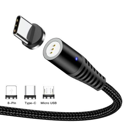 China With magnetic +Strong +360Â LED indicator; ° 2M + QC 3.0 Custom Durable Logo 2M AM08 Nylon Led All In One Cable 3 In 1 Bundle Magnetic Usb Cable for sale