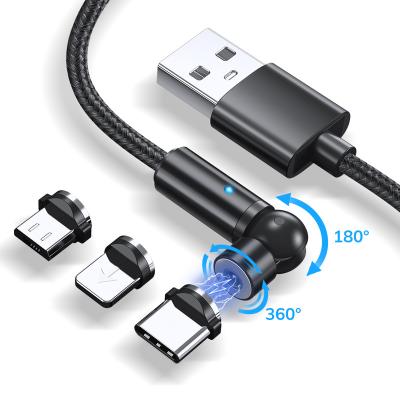 China With magnetic +Strong +360Â LED indicator; ° Custom Rotate Logo 1M Magnet AM68 Phone Charger 1M Nylon Led Micro Usb Type C 8 Pin Magnetic Charging Cable for sale