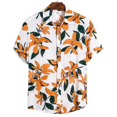 China High quality anti-pilling men's hawaiian shirt summer plus size hawaiian men's beach blouses for wholesale for sale