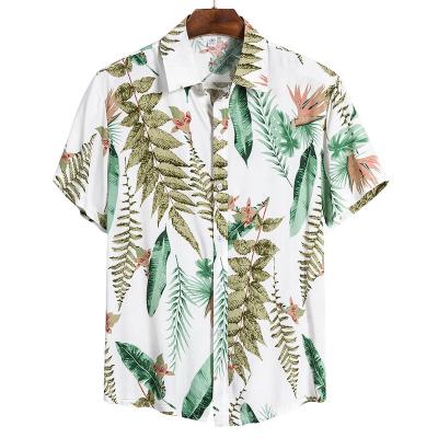 China Fashionable Anti-pilling Slimy Short Sleeve Floral Tropical Print Hawaiian Beach Men Shirt China Manufacturer for sale