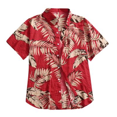 China Anti-pilling 2022 new design custom pattern shirt printing men beach wear cotton tropic hawaiian shirts for men for sale