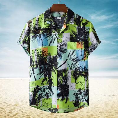 China Hawaiian Summer Homme Shirt Dress Flower Vacation Anti-pilling Floral Print Hawaiian Shirts Wholesale Shirt Men for sale