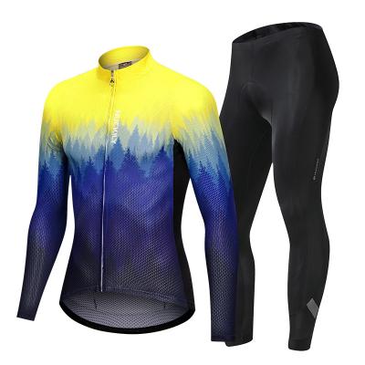 China Wholesale Breathable Mens Cycling Singlet Set Padded Pants Long Sleeve Breathable Bike Shirt Cycling Clothing for sale