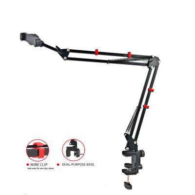 China Adjustable Live Broadcast Cellphone Stand Mobile Phone Support Holder Mount Table Metal Desk Nb-35 Mobile Phone Holder Adjustable Warm Angle for sale