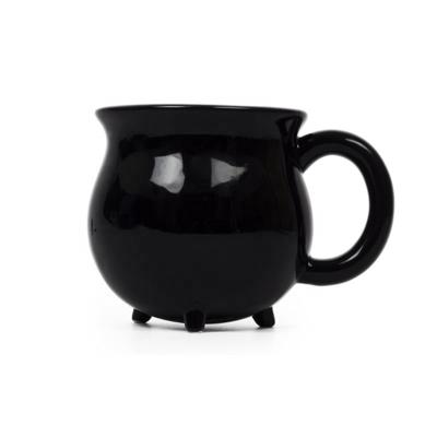 China Hot viable! Custom Logo Ceramic Cauldron Sculpted Mug Black for sale