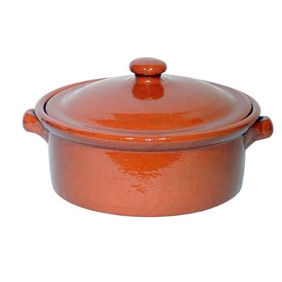 China Sustainable Customized Natural Terracotta Cookware 2 Liter Casserole Dish for sale