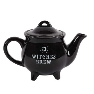 China Viable Ceramic Black Teapot LOGO Ceramic Teapot Custom Made Ceramic Wholesale for sale