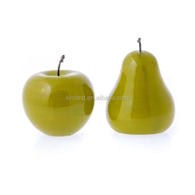 China Eco-friendly warm! ! ! Green Color Apple Home/Office/Hotel Decor/Pear Ceramic Figure for sale