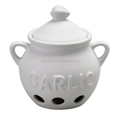 China Fresh Ceramic Ginger Jar , Matt Finished Garlic / Ginger Ceramic Jar Storage Jar for sale