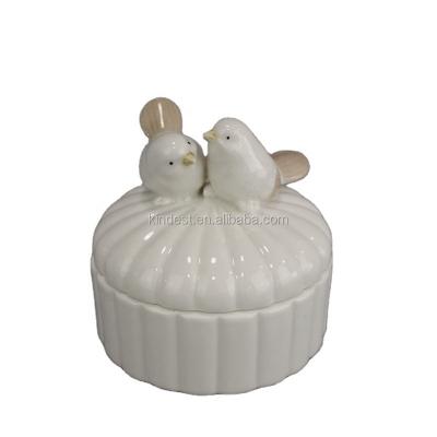 China Vivid Bird Design Jewelry Box Vivid Bird Design Jewelry Box,Ceramic /Porcelain Bird Jewelry Case for sale