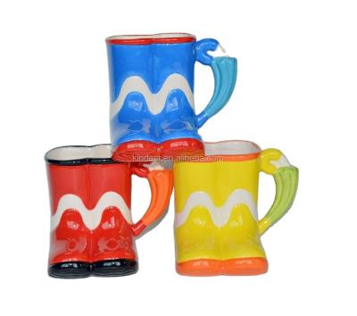 China Sustainable Wholesale Shoes Shaped Ceramic Coffee Mug &beer Mug for sale