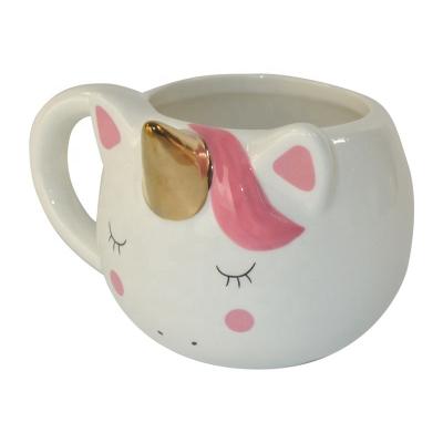 China Creative Viable 3 D Animal Ceramic Mug Cups 3 D Ceramic Mug Unicorn Gift Mug For Girls for sale