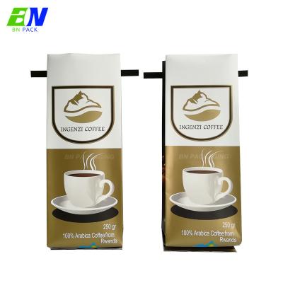 China Aluminum Foil Coffee Bag Side Gusset Pouch Metal Moisture Proof Eco-Friendly Strip Packaging With Valve for sale