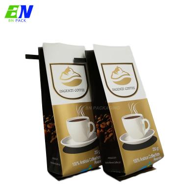 China Resealable Barrier Aluminum Foil Small Coffee Bean Packaging Bags Flat Bottom Coffee Bag for sale