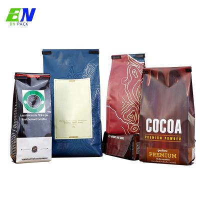 China Barrier Aluminum Foil Custom Printed Food Packaging Side Gusset Pouch For Coffee Bean With Tin Tie for sale