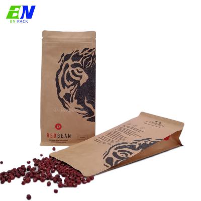 China Barrier Custom Design Kraft Paper Package Zipper Flat Bottom Bag Top Security Packaging for sale