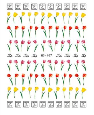 China Environmental Protection 35 Styles Flower Self Adhesive Nail Stickers Spring Flower Nail Stickers for sale