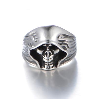 China Vintage Death Skull Ring Fashion OL Titanium Steel Individual Character Man's Hand Is Acted The Role Of for sale