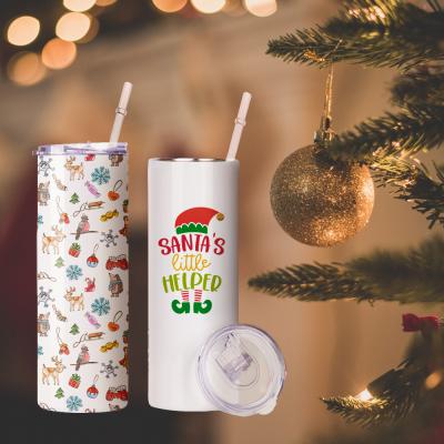 China Sustainable Christmas Sublimation 20 Oz Empty Bulk Stainless Steel Tumblers With Lid Ready To Ship for sale