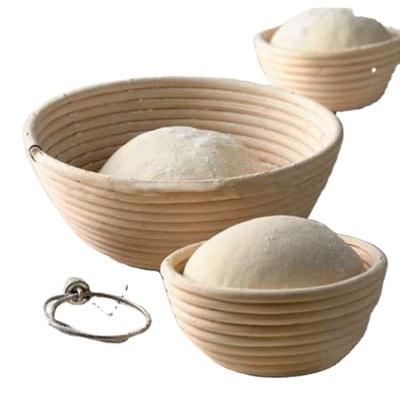 China Handmade Natural Rattan Disposable 9inch and 10inch Bread Proofing Basket Round Best Banneton Sets for sale